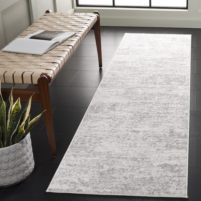 SAFAVIEH Amelia Modern Abstract Rug - 2'2" x 8' Runner - Ivory/Light Grey - Runner