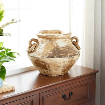 White, Cream or Blue Ceramic Decorative Vase with Varying Patterns (Set of 3)