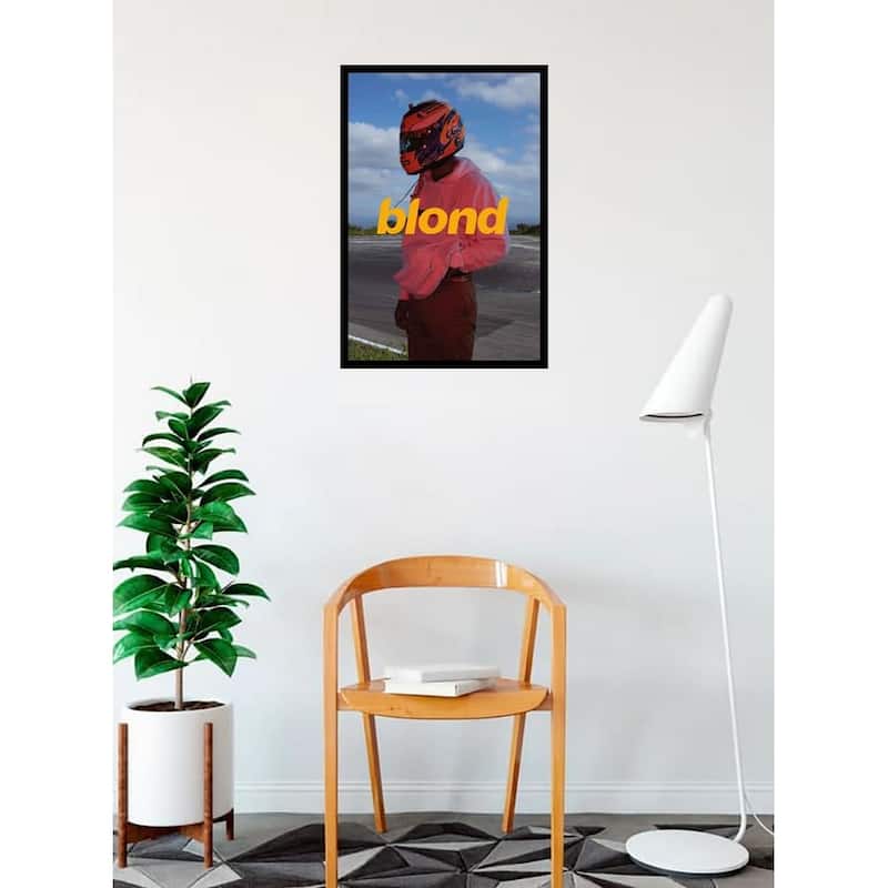 Frank Ocean Blonde Helmet Framed Poster - 24 x 36 Inch