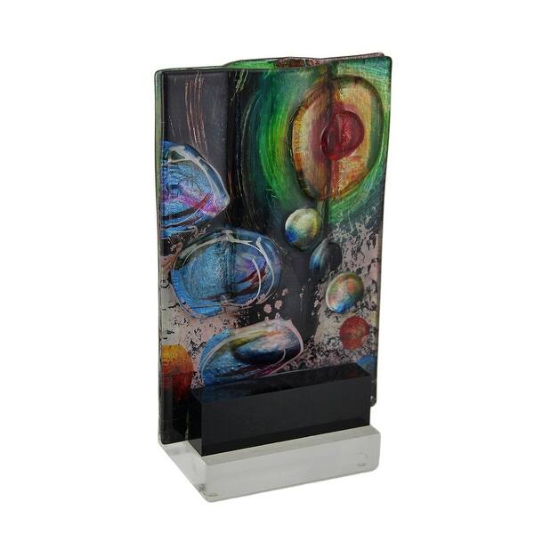 Shop Summer Wave Fused Art Glass Bud Vase With Acrylic Stand