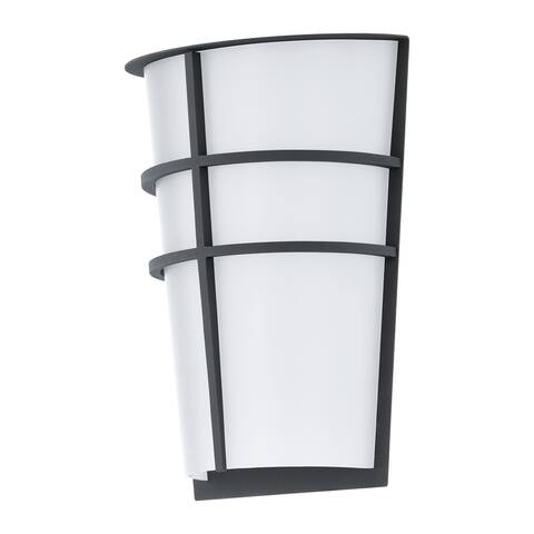 Eglo Breganzo Anthracite LED Outdoor Wall Sconce with White Shade
