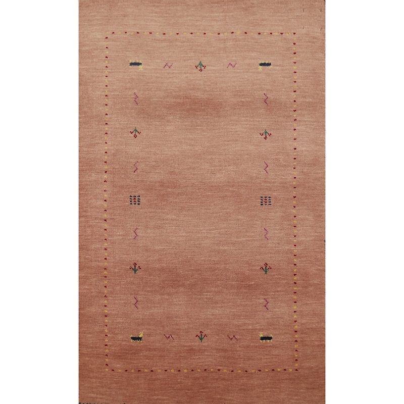 Tribal Gabbeh Indian Rug Hand-Knotted Wool Carpet - 3'0" x 4'11"