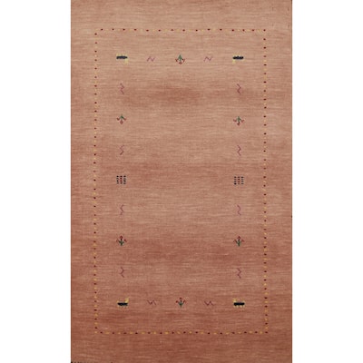 Tribal Gabbeh Indian Rug Hand-Knotted Wool Carpet - 3'0" x 4'11"