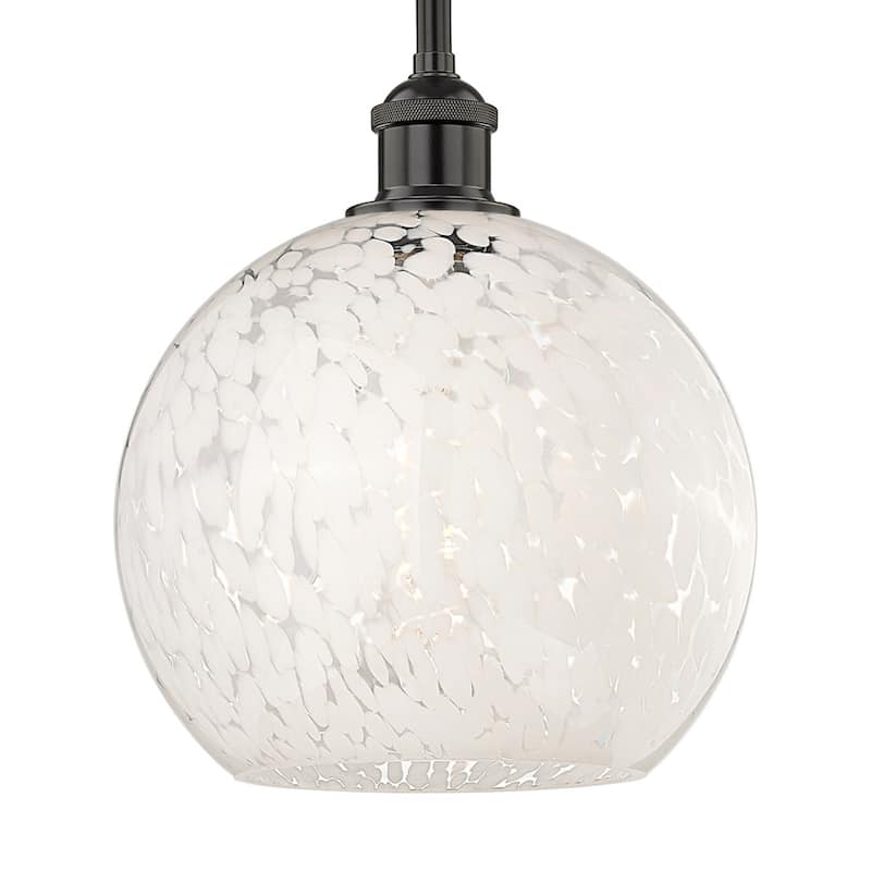 Innovations Lighting 616-1S 11 10 White Mouchette Pendant White - Matte Black