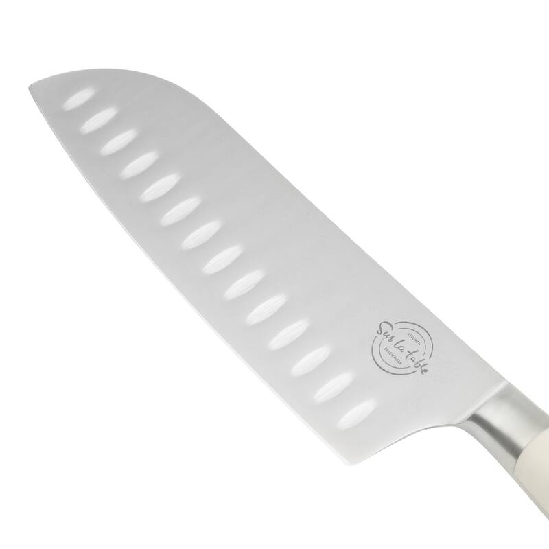 Sur La Table Kitchen Essential Tasting Kitchen German Steel Forged Full Tang Prfessional Knife with White Handle