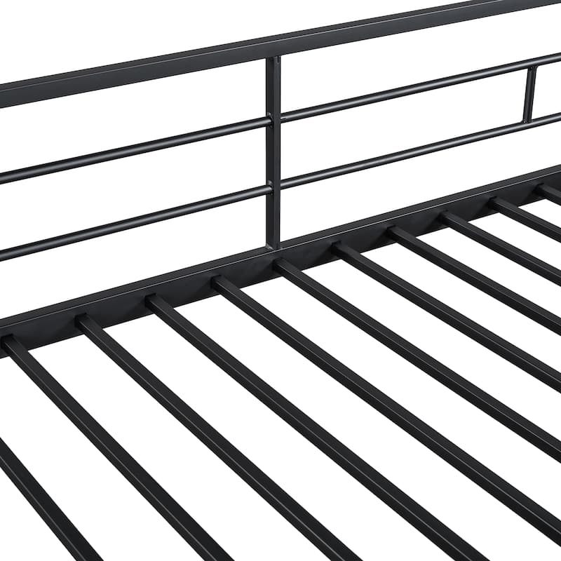 Furniture of America Jown Modern Two-Tone Metal Bunk Bed with Attached Side Ladder