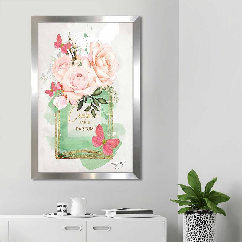 "Parfum, Flowers & Butterflies (Green 1)" by Jodi Print on Acrylic