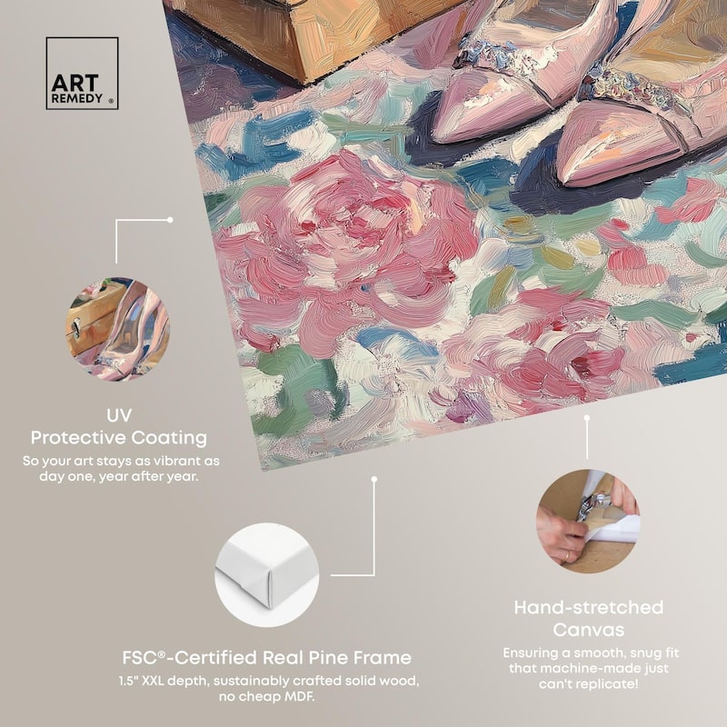 Shoes and the Roses Canvas by Art Remedy, Gallery Wrapped
