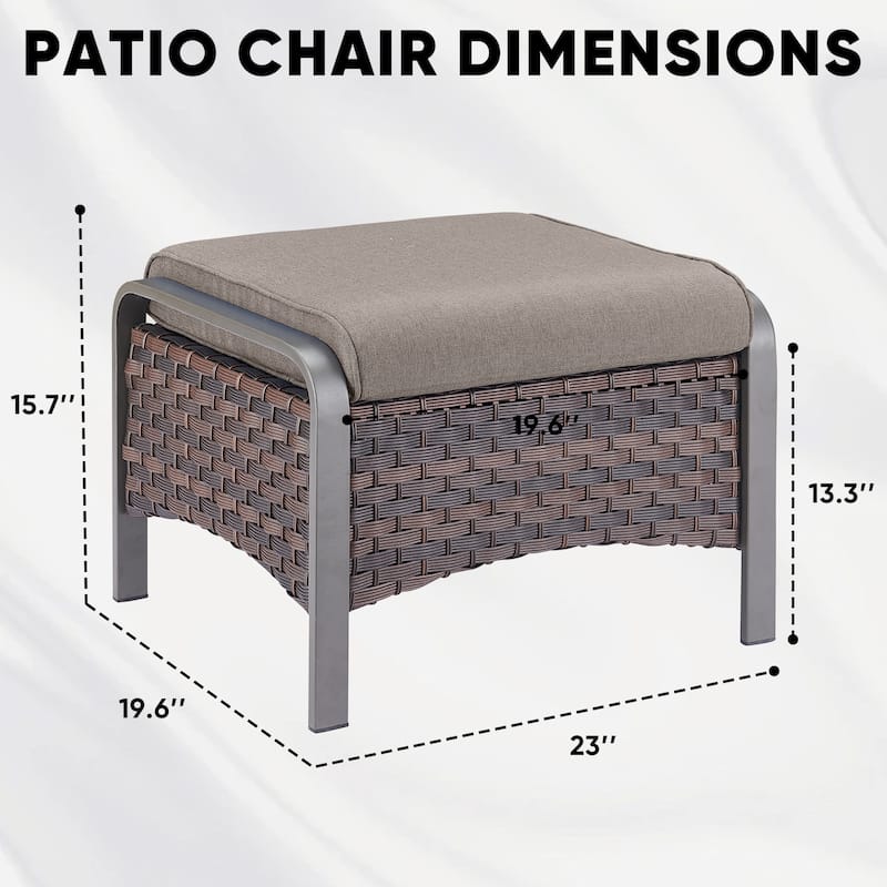 Pocassy Patio Ottomans Outdoor Furniture Ottoman