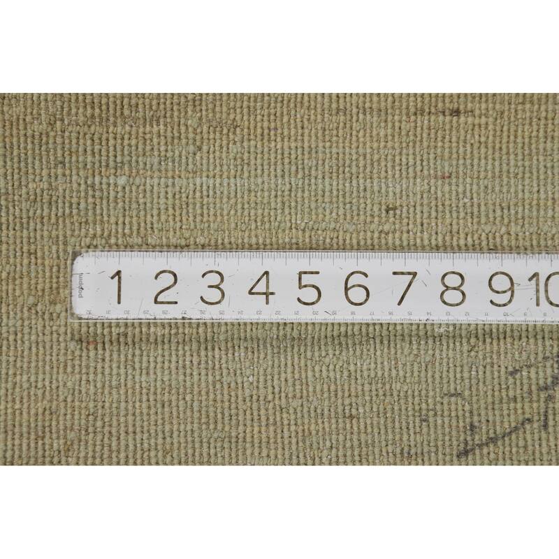 Green Gabbeh Modern Foyer Rug Handmade Wool Carpet - 2'7"x 3'11"