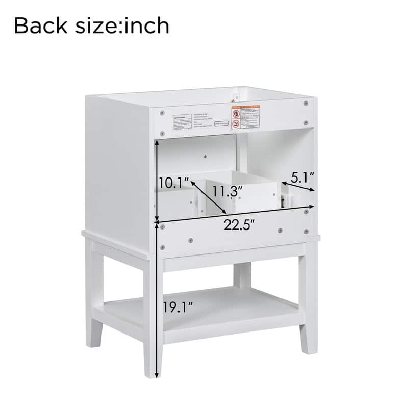 Solid Wood Frame 24" Bathroom Vanity Without Sink, with Drawer and Shelf