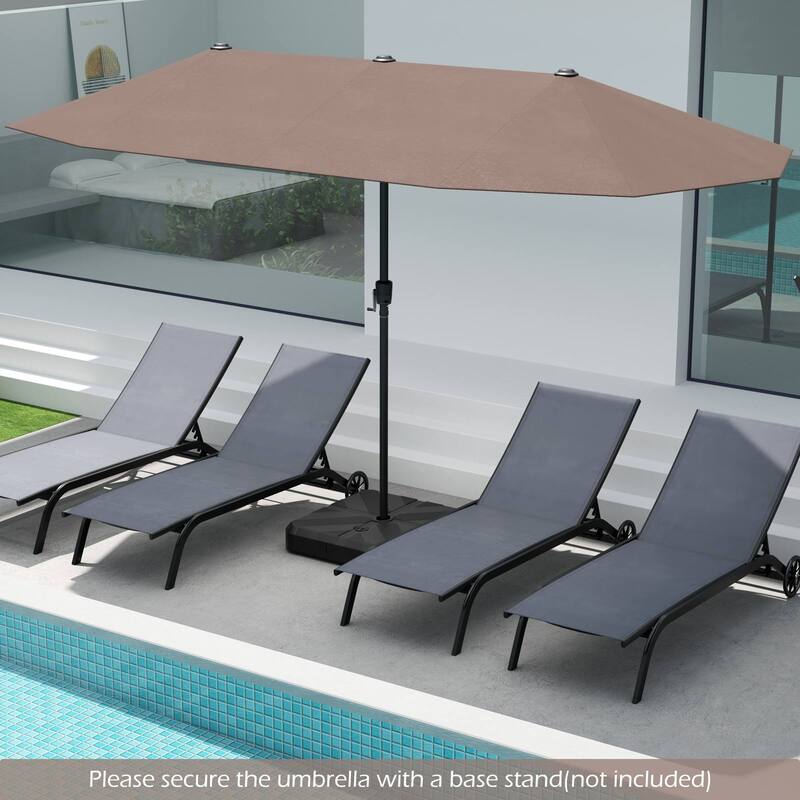 Gymax 13 FT Double-sided Patio Umbrella Outdoor Large Twin Size