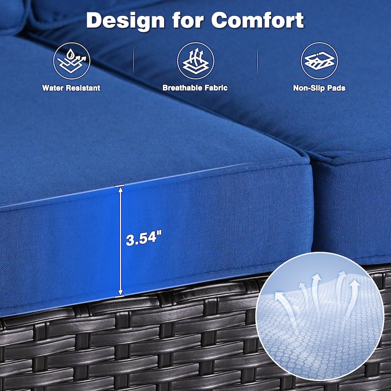 OVIOS 7-piece Patio Swivel Chair Set with 42" Fire Table