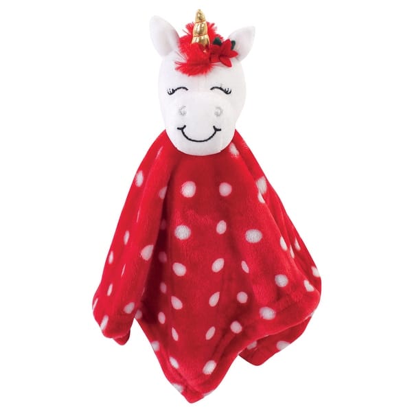 slide 1 of 1, Hudson Baby Infant Animal Face Security Blanket, Christmas Unicorn, One Size - Christmas Unicorn - One Size One Size - Christmas Unicorn