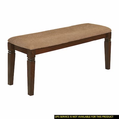 Transitional Style Wooden Frame Bench with Fabric Upholstered Seat