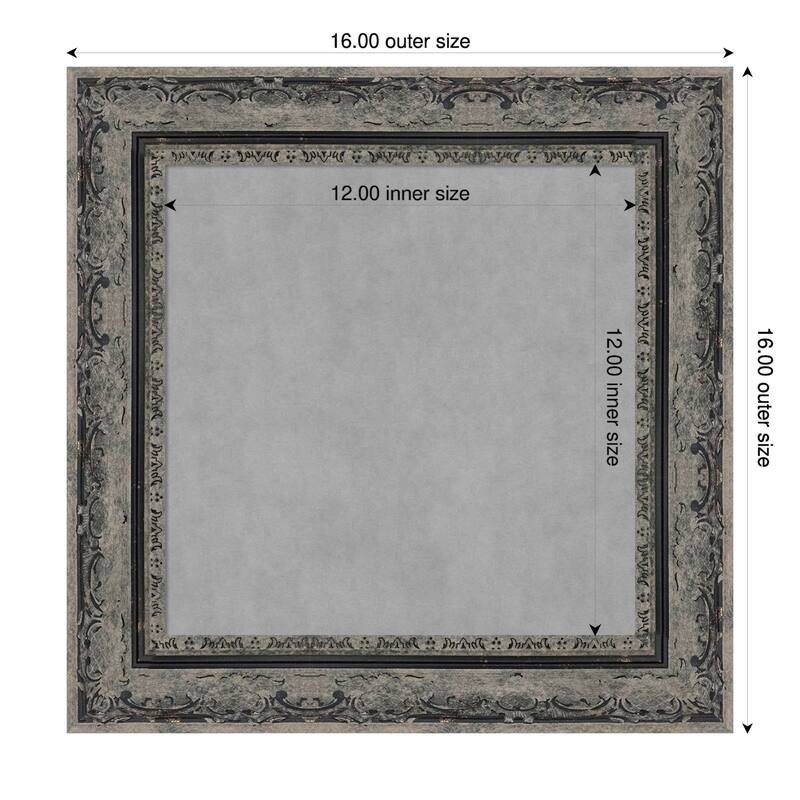 Amanti Art Filigree Gloss Black Framed - 16 x 16 in - Filigree Matte Black