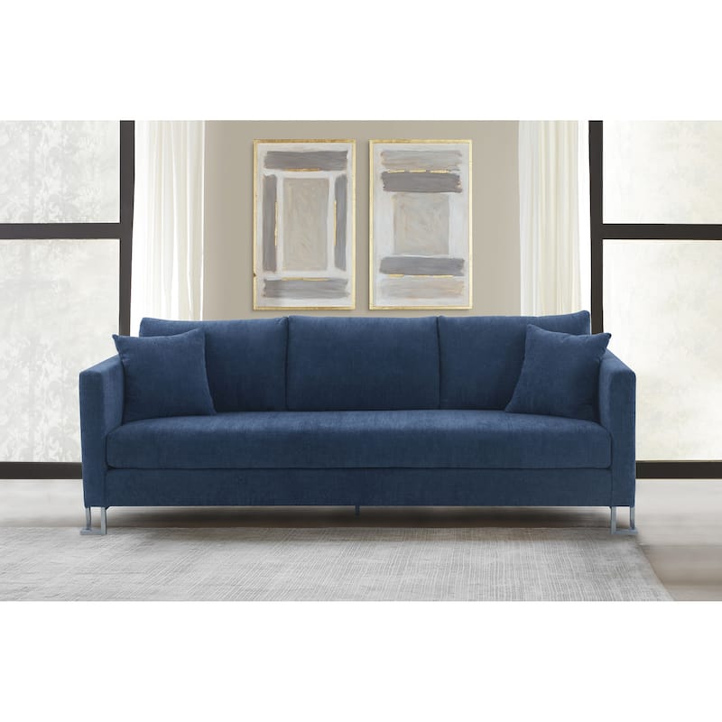Heritage Fabric Sofa with Brushed Stainless Steel Legs