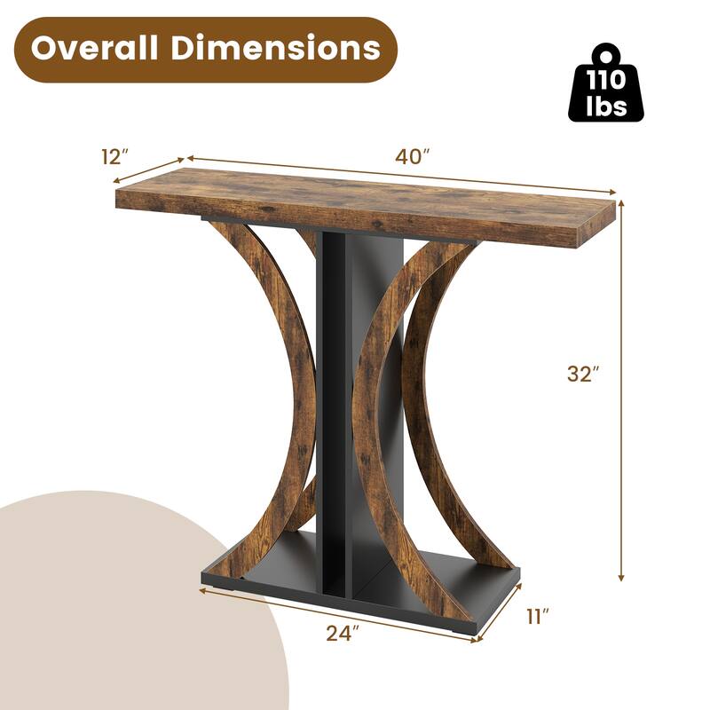 Gymax Console Table 40'' Rectangular Entryway Table w/Geometric Frame