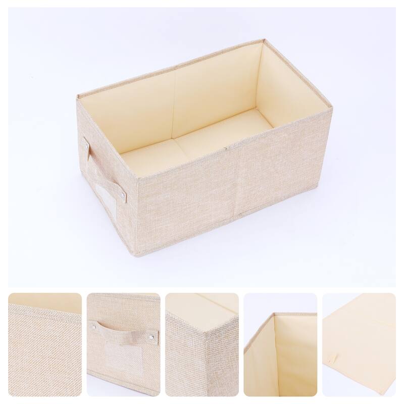 Storage Cube, Fabric Storage Bin with Handles for Shelves Closet, 1 Pack Foldable Storage Basket for Organizing Clothes Books - Beige - 16*9*8in