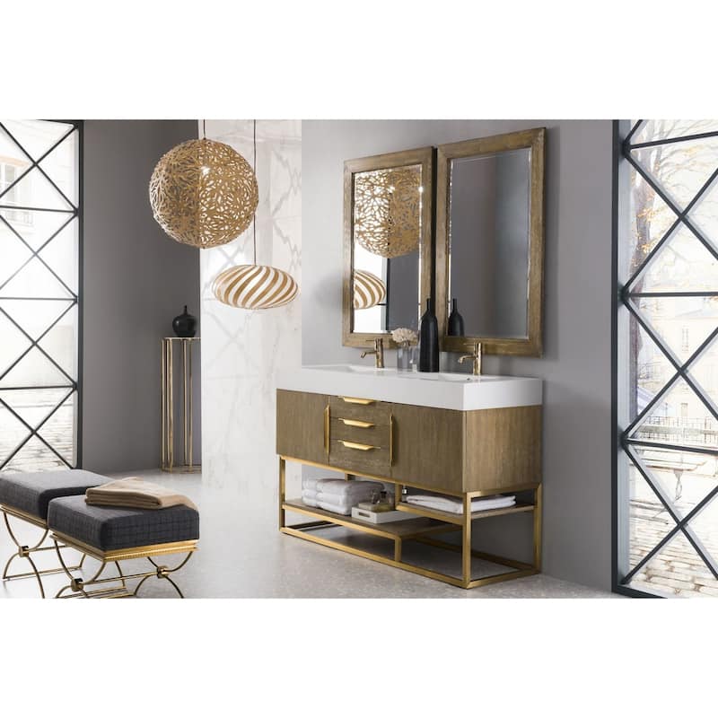 James Martin Vanities 983-V59D-RG-GW Columbia 59" Free Standing Double