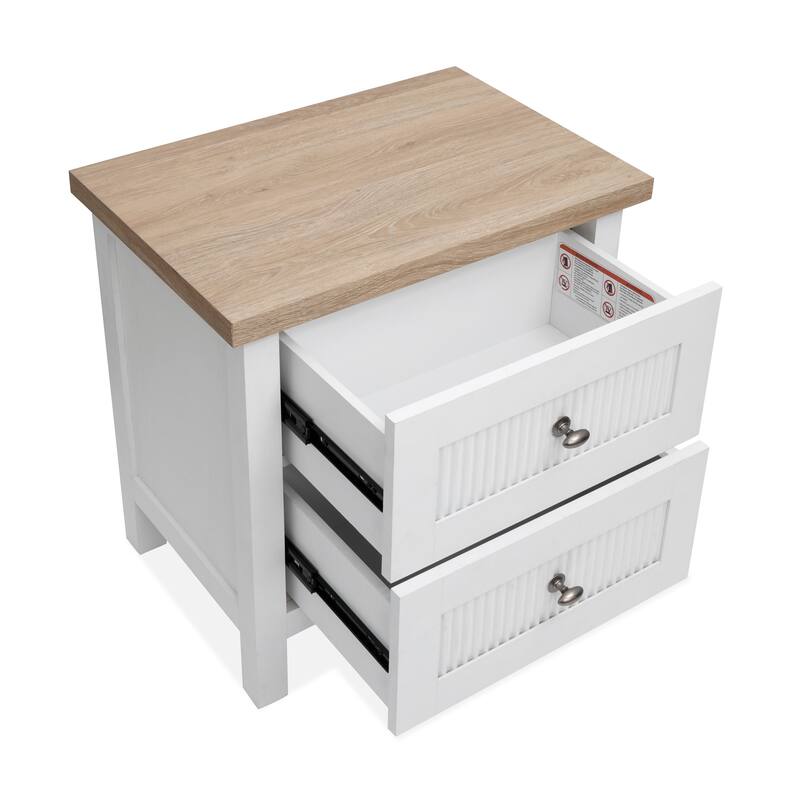 Salt Life Home Windmill Harbour White Whisp and Sand Drawer Nightstand