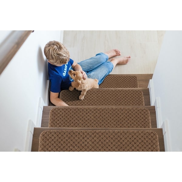 slide 2 of 49, Beverly Rug Non Slip Stair Treads for Wooden Steps, 8''x26'' Set of 15 - Beige