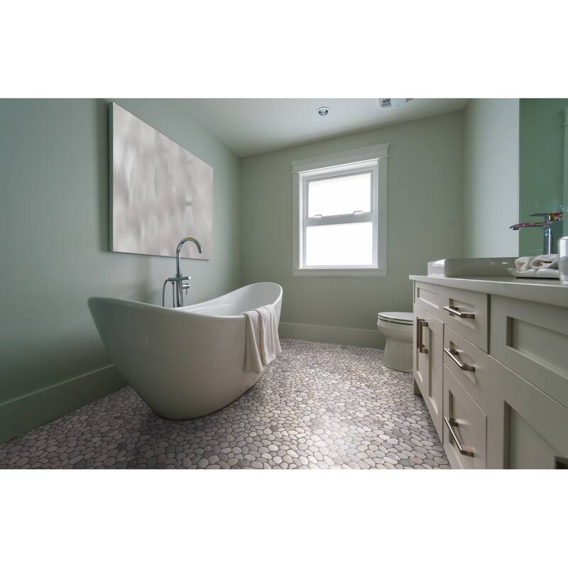Classic Pebble 11 in. x 11 in. Mesh-Mounted Mosaic Wall and Floor Tile