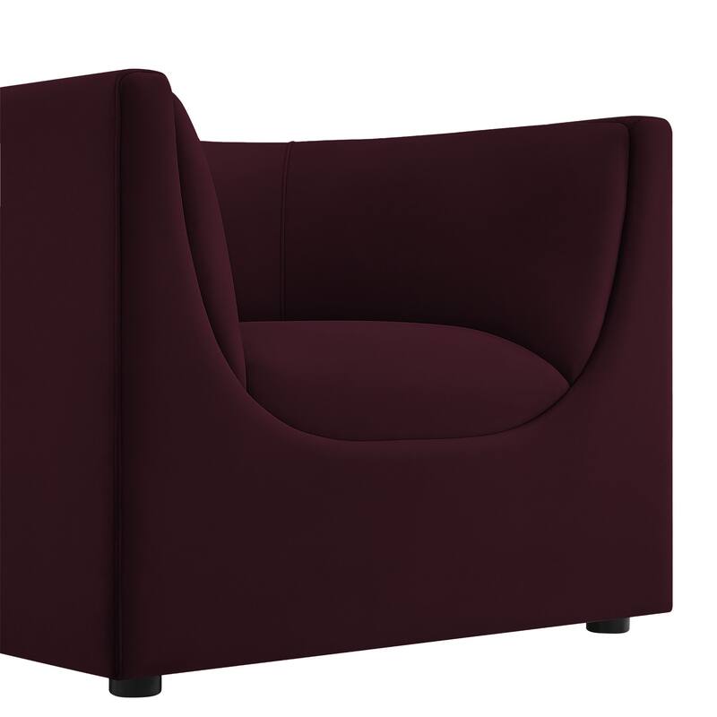 Hilda Curved Back Performance Velvet Armchair