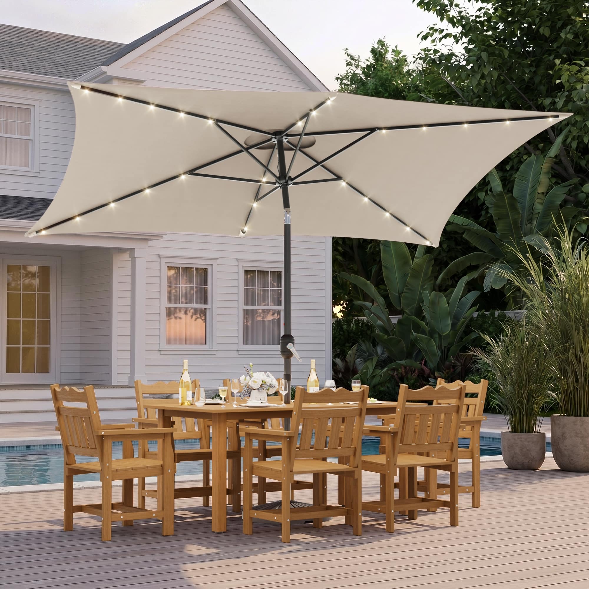 6 ft patio table umbrella 【SUMMER SALE】ABCCANOPY Outdoor Waterproof Ribs 7.5FT 7.5FT-6Ribs / Green Stripe 39709874 or 39709875 in the navigation bar. Outsunny 6.6 X 10 ft