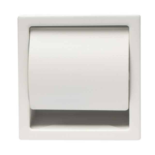White Matte Stainless Steel Recessed Toilet Paper Holder with Cover