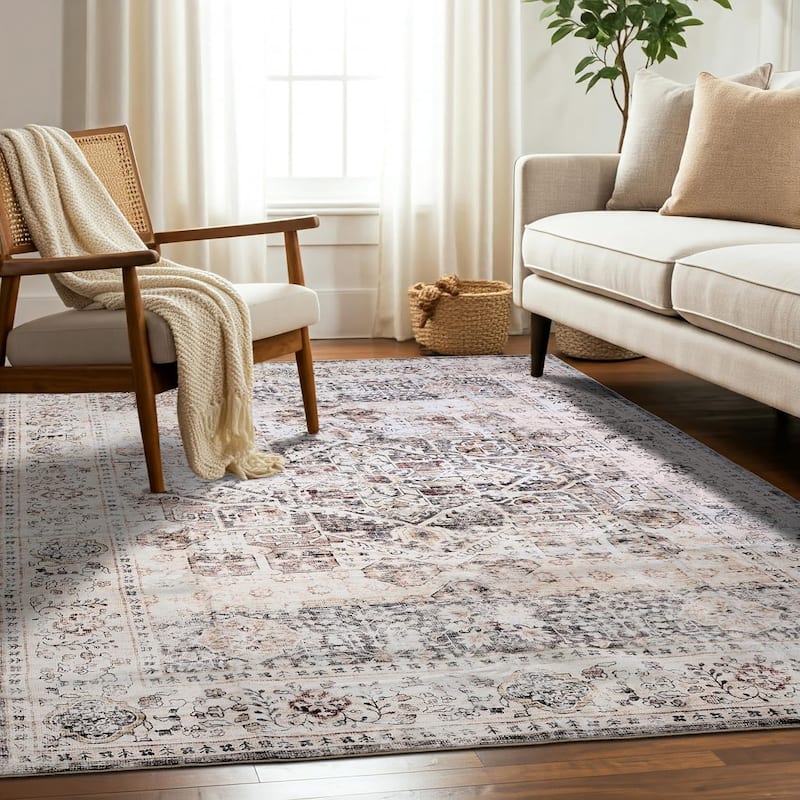 Delara Machine Washable Area Rug, Soft & Durable, Non-Slip Backing, Eco- Friendly GRS certified. - 5' x 7' - Meadow - Rectangle