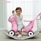 preview thumbnail 1 of 2, 4 in 1 Baby Rocking Horse with Music - 30" x 13" x 21" Pink