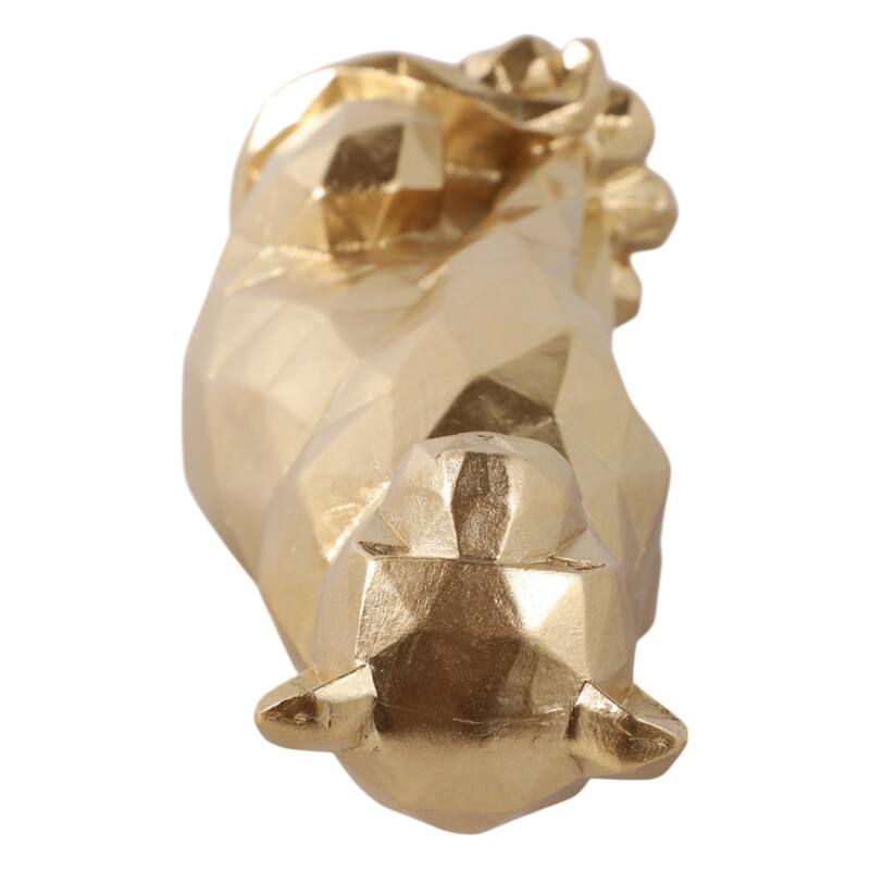 Resin Geometric Leopard Decorative Figurine - Gold - 10.0"