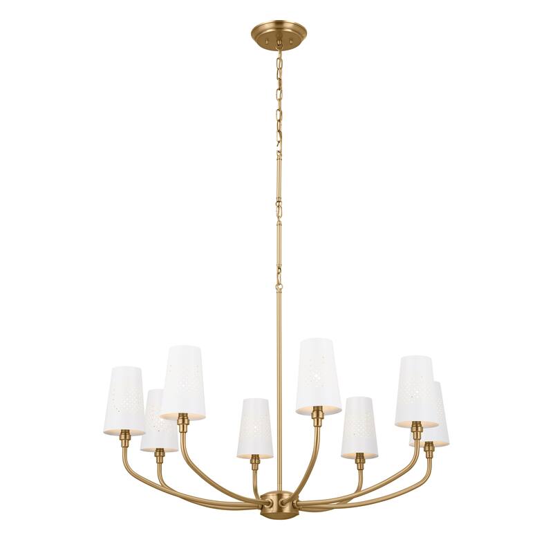 Kichler Lighting Adeena 36.5-in 8-Light Brushed Natural Brass Chandelier - 36.5