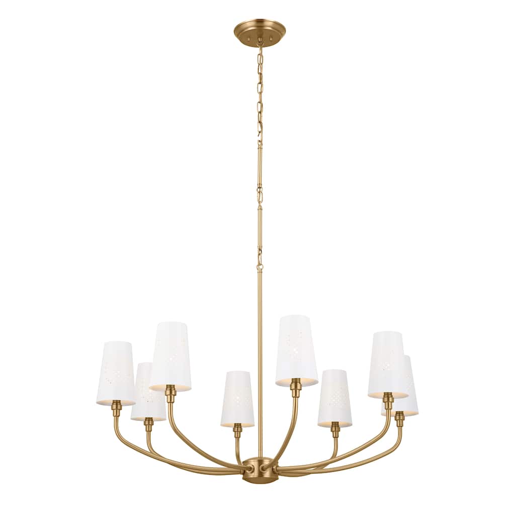 Kichler Lighting Adeena 36.5-in 8-Light Brushed Natural Brass Chandelier - 36.5