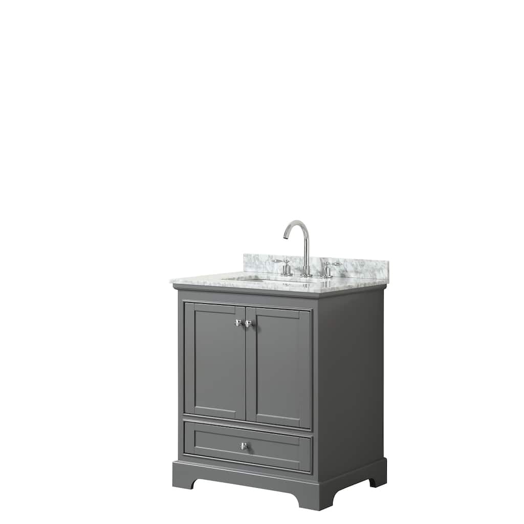 Deborah 30-inch Dark Gray Single Vanity, Square Sink, No Mirror