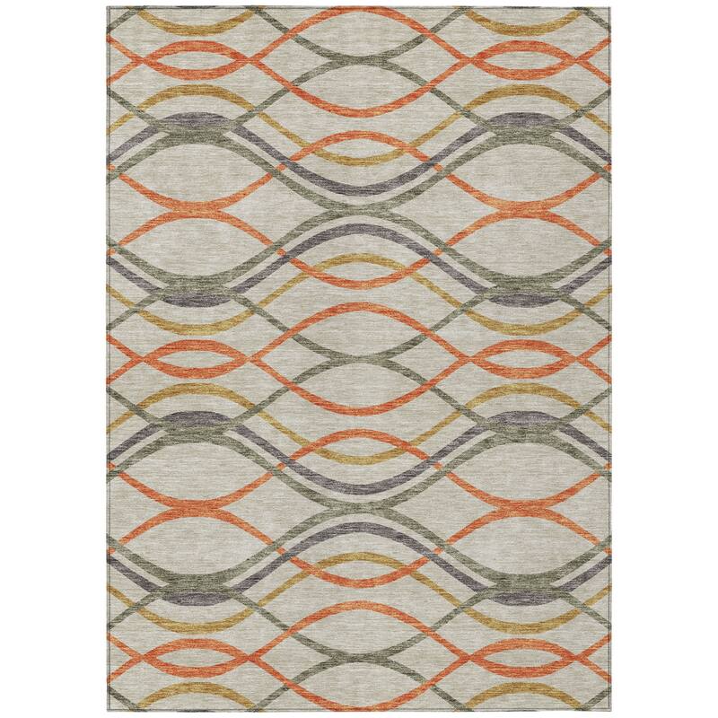 HomeRoots Abstract Transitional Rectangle Outdoor Rug