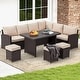 preview thumbnail 12 of 84, AECOJOY 7 Pieces Patio Furniture Set Outdoor Sectional Sofa Rattan Conversation Set