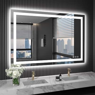KIOTEE Super Bright Anti-fog Frameless Dimmable Mirror with Backlit and Front Lighting and 3-Year Warranty