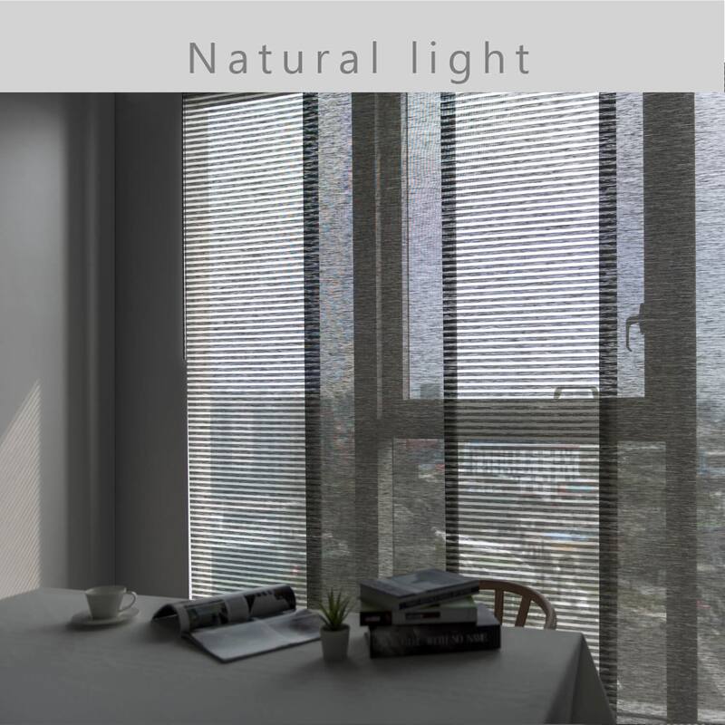 GoDear Design Natural Woven Adjustable Sliding Panel Track Blinds, Vertical Blinds, Cosmos Series, 45.8"- 86" W x 96" L