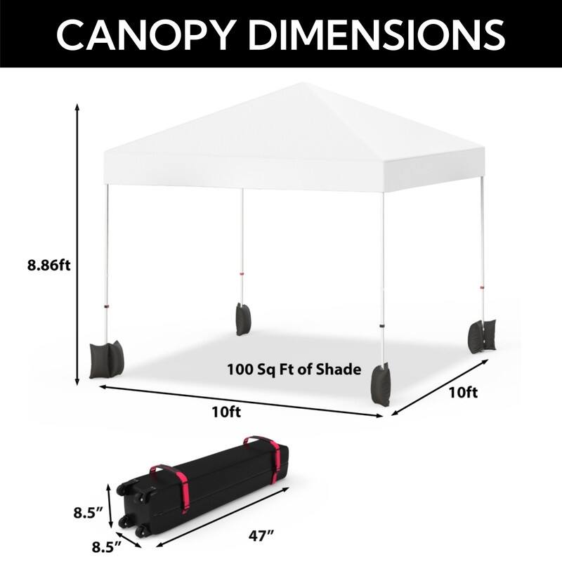 10' x 10' Pop Up Canopy, Commercial Outdoor Easy Up Party Tent with Carry Bag