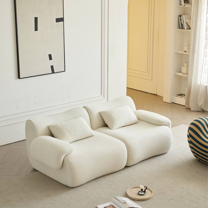 Ergonomics Loveseat Sofa with Curved Deep Seat