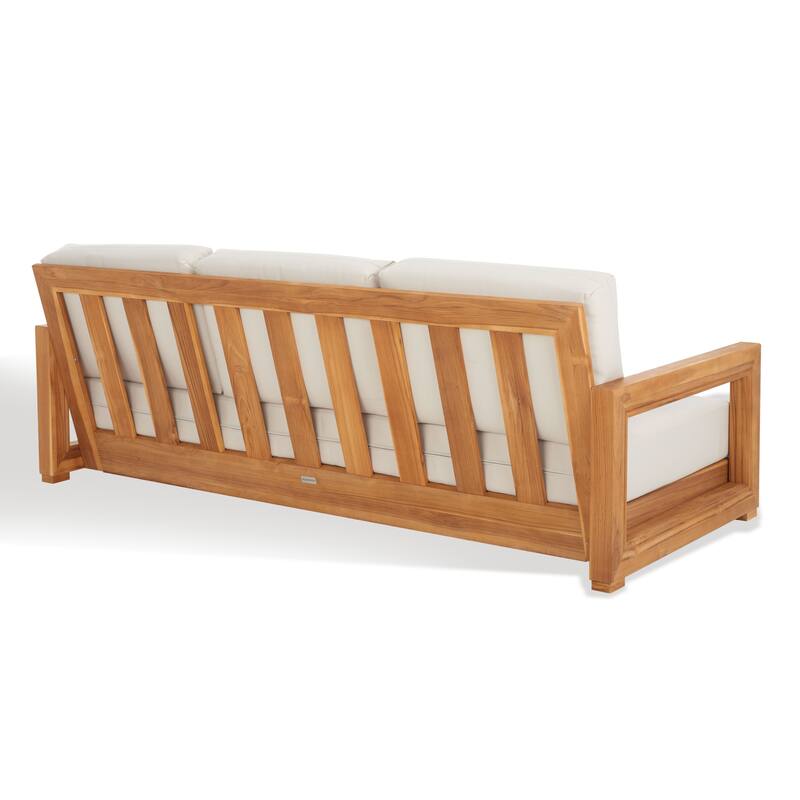 SAFAVIEH Couture Montford Brazilian Teak 3-Seat Bench - 77"W x 36"D x 27"H
