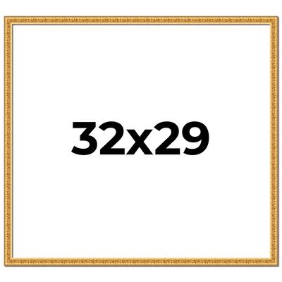 32x29 Frame Gold Real Wood Picture Frame Width 1 inches | Interior
