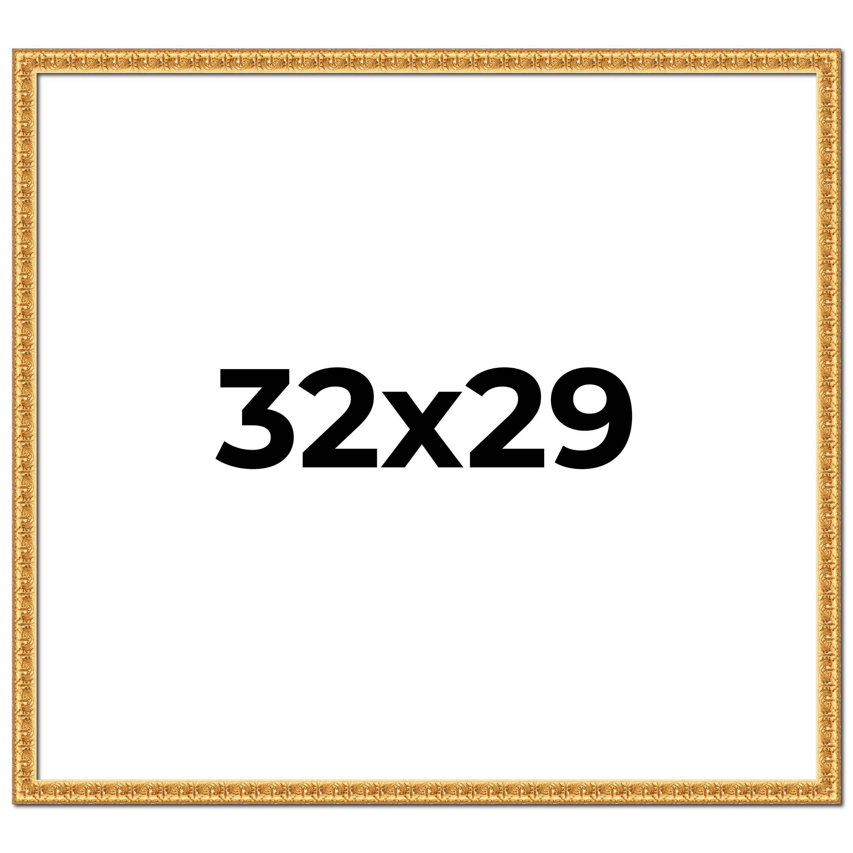 32x29 Frame Gold Real Wood Picture Frame Width 1 inches | Interior