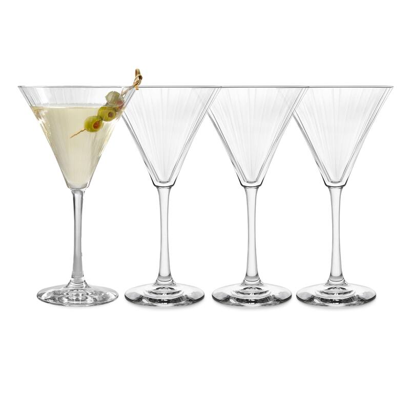 Libbey Paneled Martini Glasses, 9.5-ounce, Set of 4 - Set of 4
