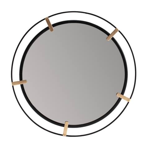 Thales Black & Gold Wall Mirror - 23in x 23in x 1in