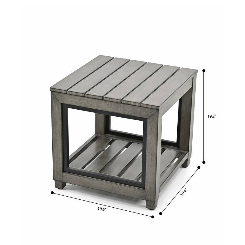 Outdoor Distressed Aluminum Patio Side Table