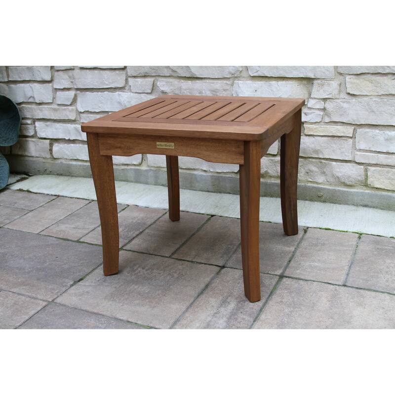 Eilaf 3-Piece Folding Eucalyptus Swing Lounger Set With Square Accent Table