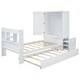 preview thumbnail 22 of 25, Twin Size Platform Bed with Storage Headboard and Footboard, Pull Out Shelves and Twin Size Trundle